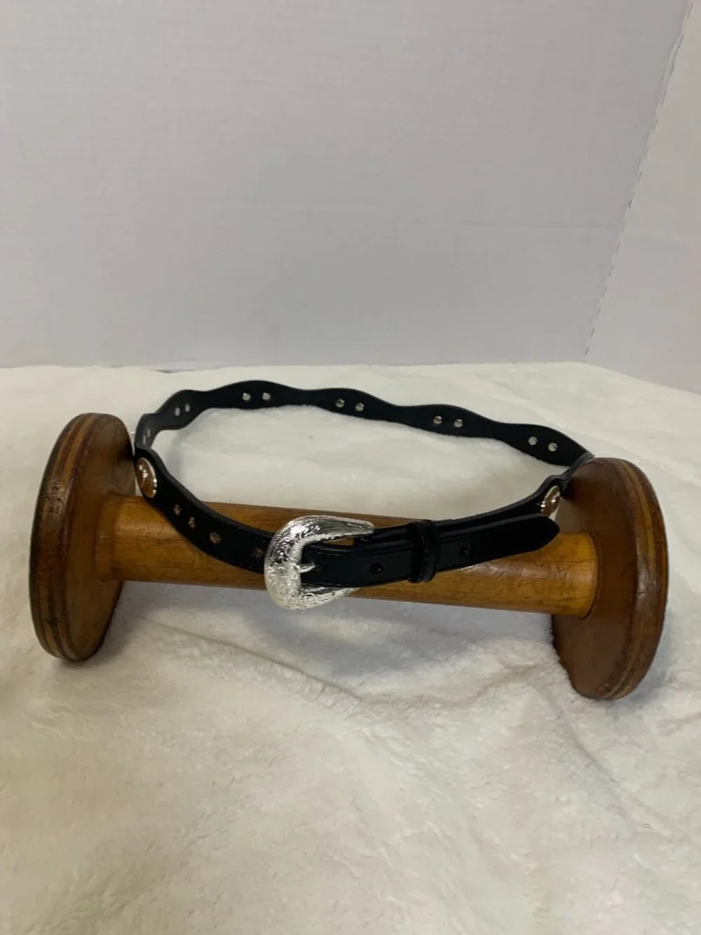 Women's 36 SILVER CREEK CLASSICS Black Western Leather Concho Belt & Buckle